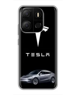 Чохол для TECNO Pop 7 Pro з картинкою «Tesla Model Y»