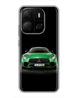 Чехол для TECNO Pop 7 Pro с картинкой «Mercedes — неоновый лого»