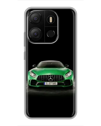 Чехол для TECNO Pop 7 Pro с картинкой «Mercedes — неоновый лого»