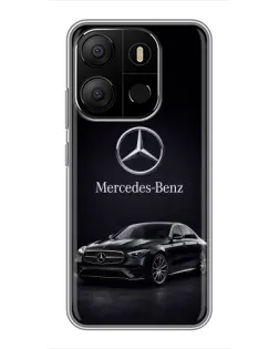 Чехол для TECNO Pop 7 Pro с картинкой «Mercedes — решетка радиатора»