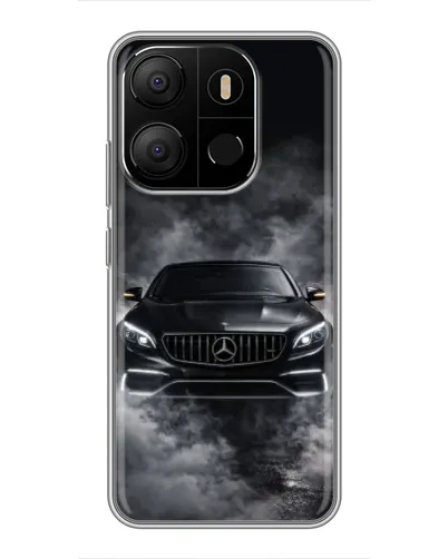 Чехол для TECNO Pop 7 Pro с картинкой «Mercedes в дыму»