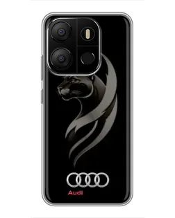 Чохол для TECNO Pop 7 Pro з картинкою «Графіка — пантера та Audi»