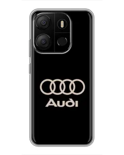 Чохол для TECNO Pop 7 Pro з картинкою «Audi — золотий логотип»