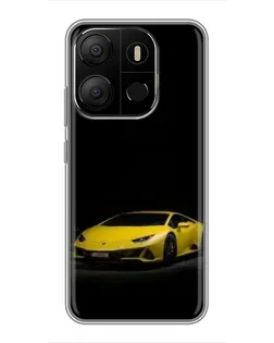 Чохол для TECNO Pop 7 Pro з картинкою «Lamborghini жовтий акцент»