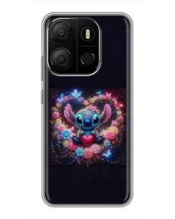 Чохол для TECNO Pop 7 Pro з картинкою «Stitch у квітах» Чохол для TECNO Pop 7 Pro з картинкою «Stitch у квітах»