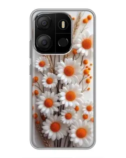 Чохол для TECNO Pop 7 Pro з картинкою «Білі сухоцвіти»