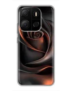 Чохол для TECNO Pop 7 Pro з картинкою «Шовкова чорна троянда»