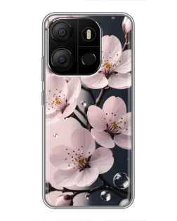 Чехол для TECNO Pop 7 Pro с картинкой «Нежная сакура и капли» Чехол для TECNO Pop 7 Pro с картинкой «Нежная сакура и капли»