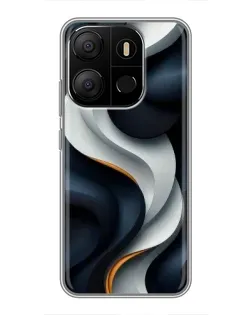 Чохол для TECNO Pop 7 Pro з картинкою «Об'ємні чорно-білі стрічки» Чохол для TECNO Pop 7 Pro з картинкою «Об'ємні чорно-білі стрічки»