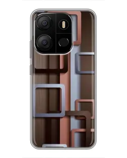 Чохол для TECNO Pop 7 Pro з картинкою «Коричневі об'ємні квадрати» Чохол для TECNO Pop 7 Pro з картинкою «Коричневі об'ємні квадрати»
