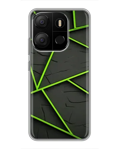 Чехол для TECNO Pop 7 Pro с картинкой «Зеленые геометрические линии»
