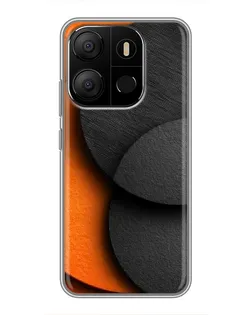 Чехол для TECNO Pop 7 Pro с картинкой «Геометрия оранжевых кругов»