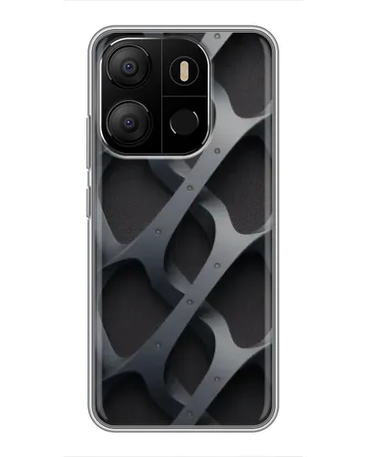 Чехол для TECNO Pop 7 Pro с картинкой «Объемное серое плетение»