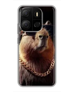 Чохол для TECNO Pop 7 Pro з картинкою «Капібара золотий ланцюг»