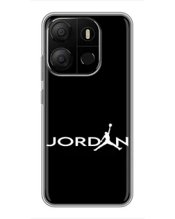 Чехол для TECNO Pop 7 с картинкой «Jordan White Logo»