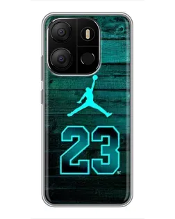 Чехол для TECNO Pop 7 с картинкой «Jordan Cyan 23»