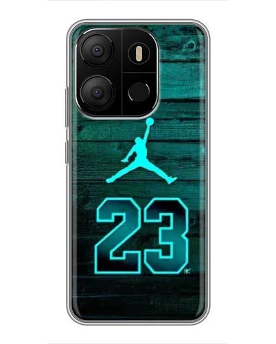 Чехол для TECNO Pop 7 с картинкой «Jordan Cyan 23»