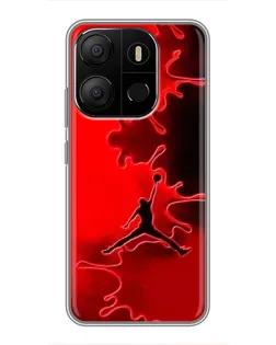 Чехол для TECNO Pop 7 с картинкой «Jordan Red Smoke»