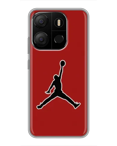 Чехол для TECNO Pop 7 с картинкой «Jordan Red Back»