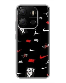Чехол для TECNO Pop 7 с картинкой «Nike Mix Pattern»