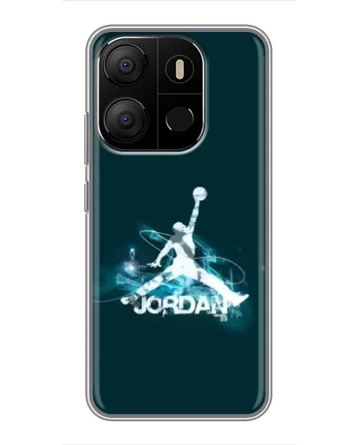 Чехол для TECNO Pop 7 с картинкой «Jordan Blue Fire»