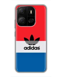 Чехол для TECNO Pop 7 с картинкой «Ретро блоки Adidas»