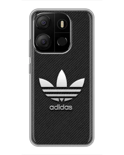 Чехол для TECNO Pop 7 с картинкой «Adidas Карбоновая текстура»