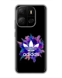 Чехол для TECNO Pop 7 с картинкой «Взрыв красок Adidas»