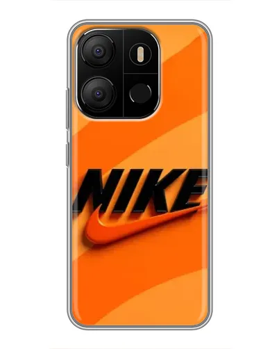 Чехол для TECNO Pop 7 с картинкой «Оранжевый драйв Nike»