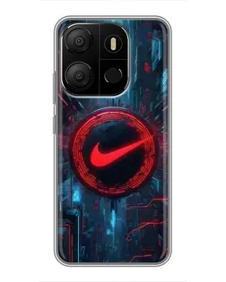 Чехол для TECNO Pop 7 с картинкой «Техногенный стиль Nike»