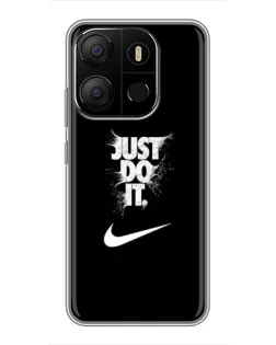 Чехол для TECNO Pop 7 с картинкой «Текстовый принт Nike»