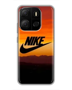 Чехол для TECNO Pop 7 с картинкой «Nike — вечерний горизонт»