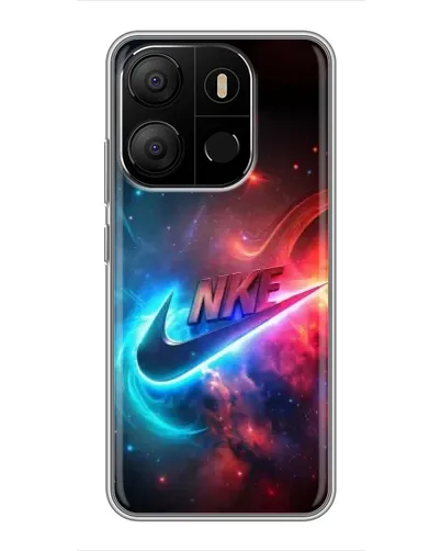 Чехол для TECNO Pop 7 с картинкой «Огненный логотип Nike»