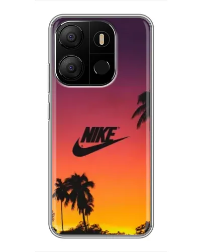 Чехол для TECNO Pop 7 с картинкой «Nike на закате солнца»