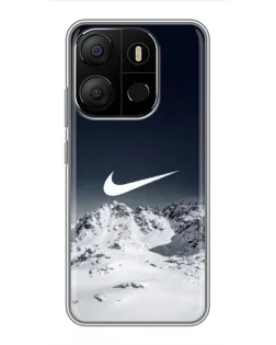 Чехол для TECNO Pop 7 с картинкой «Nike — зимние горы»