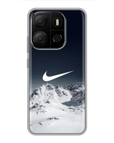 Чехол для TECNO Pop 7 с картинкой «Nike — зимние горы»