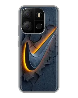 Чехол для TECNO Pop 7 с картинкой «Объемный логотип Найк»