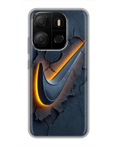 Чехол для TECNO Pop 7 с картинкой «Объемный логотип Найк»