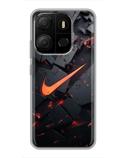 Чехол для TECNO Pop 7 с картинкой «Nike — эффект разломов»