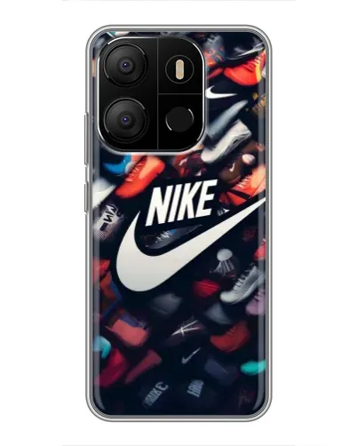 Чехол для TECNO Pop 7 с картинкой «Коллекция кроссовок Nike»