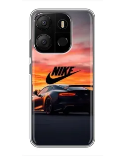 Чехол для TECNO Pop 7 с картинкой «Nike и суперкар»