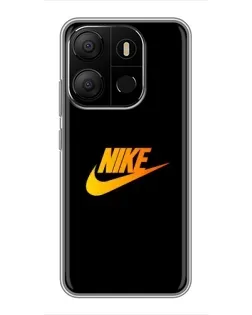 Чехол для TECNO Pop 7 с картинкой «Золотой логотип Nike»