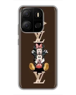 Чехол для TECNO Pop 7 с картинкой «LV и Микки Маус»