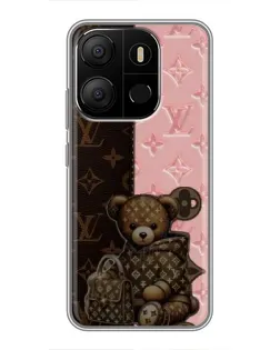 Чехол для TECNO Pop 7 с картинкой «Мишка в стиле LV»