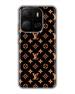 Чехол для TECNO Pop 7 с картинкой «Золотая монограмма LV»