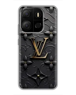 Чехол для TECNO Pop 7 с картинкой «Кожаная текстура LV»