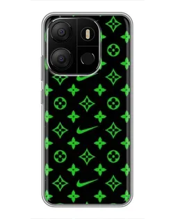 Чехол для TECNO Pop 7 с картинкой «Неоновый принт LV»