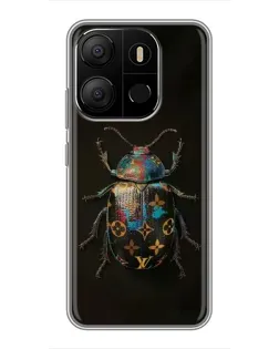 Чехол для TECNO Pop 7 с картинкой «LV — мраморный принт»
