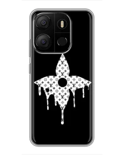Чехол для TECNO Pop 7 с картинкой «Цветочная монограмма»