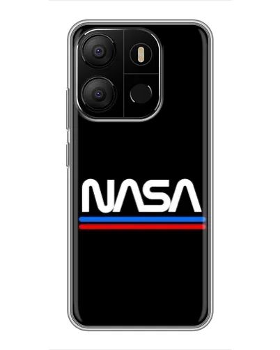 Чехол для TECNO Pop 7 с картинкой «NASA — классика Red Blue»